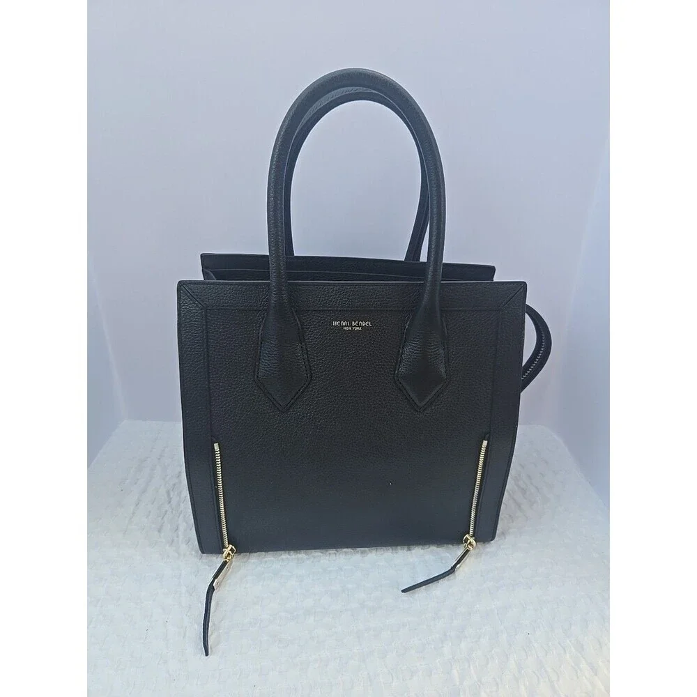 Henri Bendel Rivington Tote Bag Black Leather